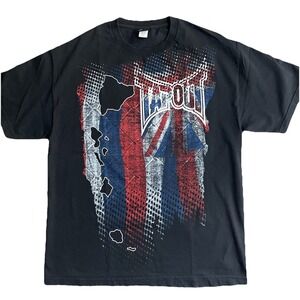 Vintage Tapout‎ T-shirt Y2K UFC MMA Fighter Size XL Black Grunge Skater